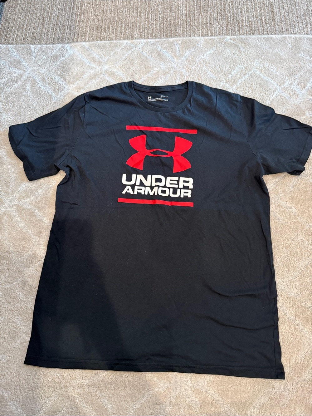 Under Armour Black Short Sleeve Tee with Red Logo